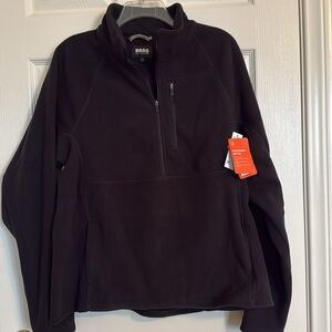 New! Women's Bass Outdoor Soft Fleece Black Quarter-Zip Jacket, Size XL